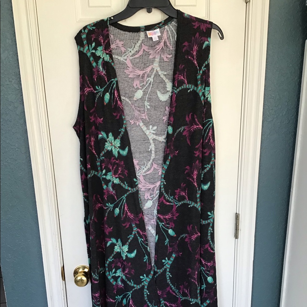 LuLaRoe Large Floral Joy Long Vest